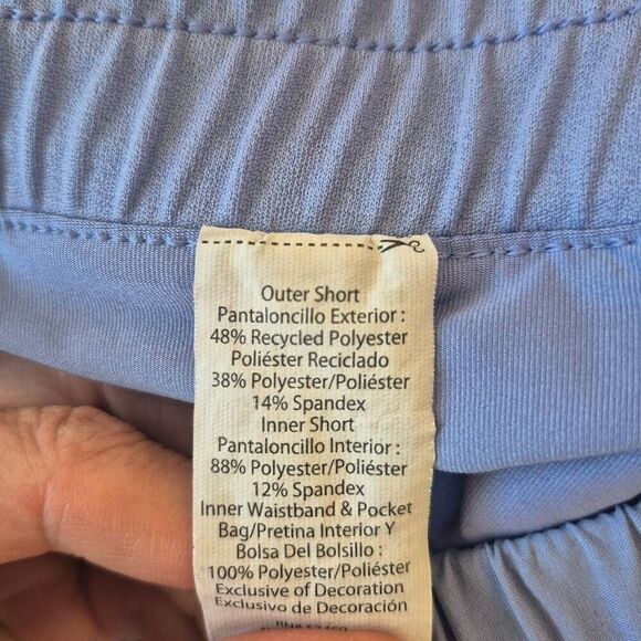 Avia Women's Periwinkle Blue Poly/Spandex Running Athletic Shorts w Zip Pocket - Picture 11 of 11